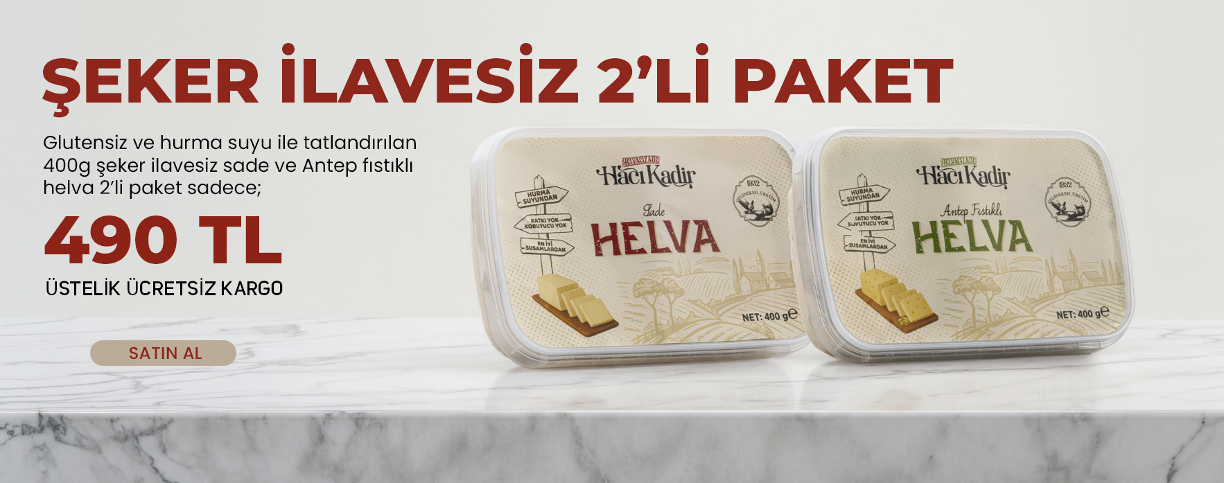 Şeker ilavesiz Sade Hacı Kadir Tahin Helvası, Tahin, Pekmez, Şeker İlavesiz Reçel